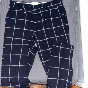black and white checkered dress pants